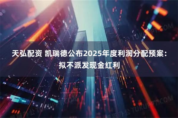 天弘配资 凯瑞德公布2025年度利润分配预案：拟不派发现金红利